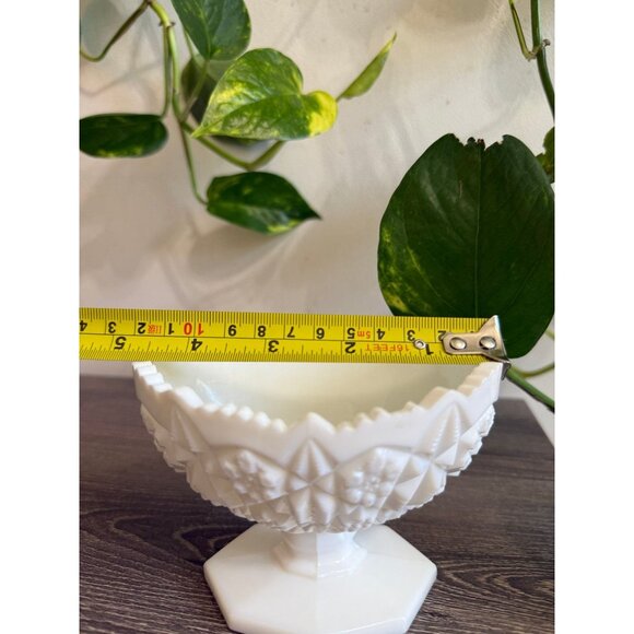 Vintage Milk Glass Taper Candle Holder Dish - Picture 9 of 9